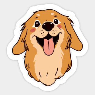 Happy Golden Retriever Dog Lover Puppy Retro Sticker